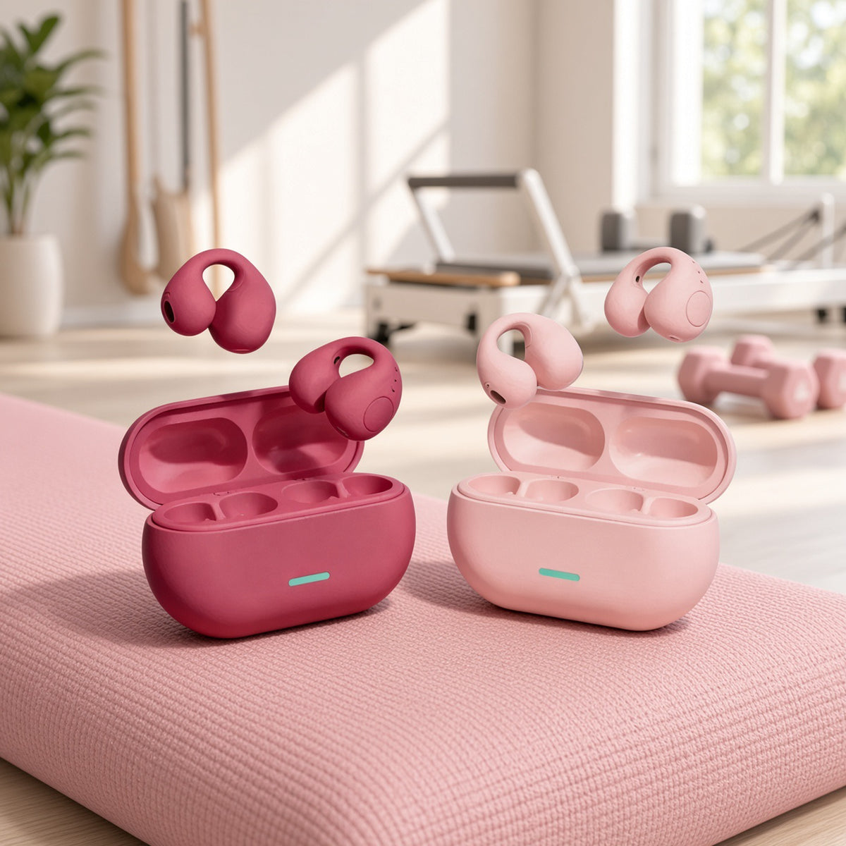 Écouteurs sans fil à clip rose et vieux rose | db