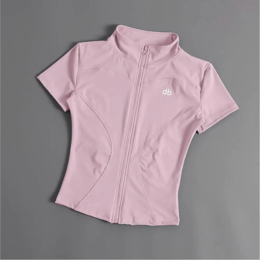 T-shirt zippé manches courtes