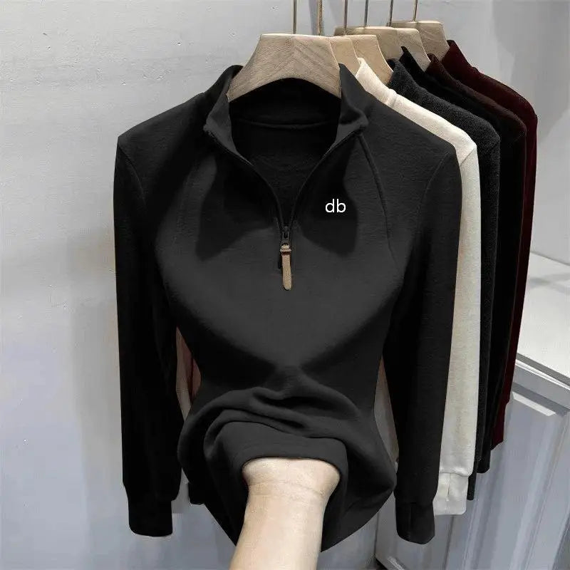 Sweat demi-zip col montant