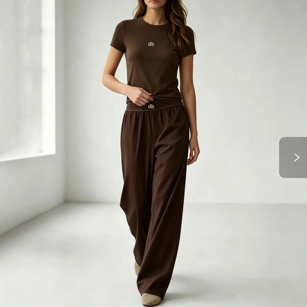 Ensemble manches courtes + pantalon droit