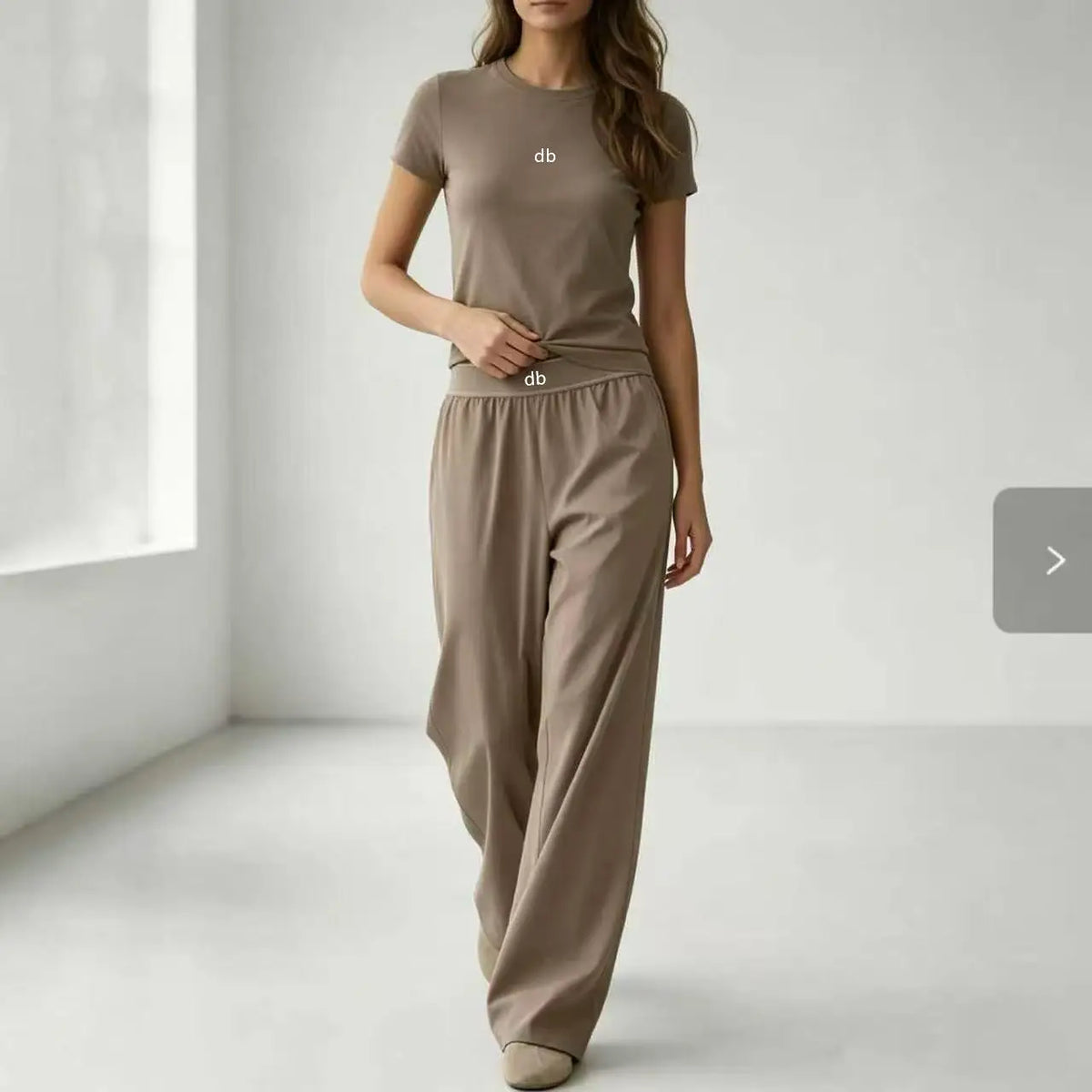 Ensemble manches courtes + pantalon droit
