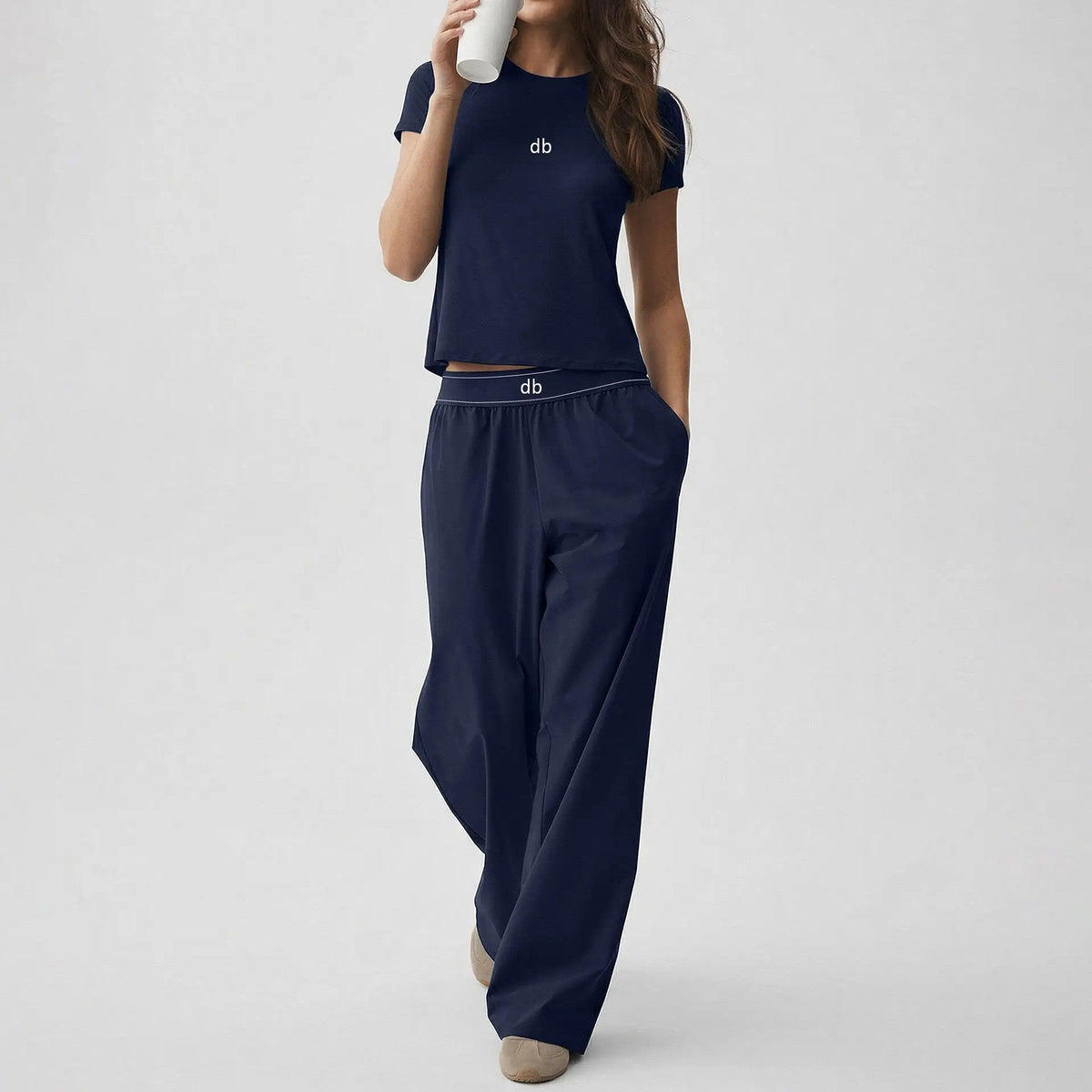 Ensemble manches courtes + pantalon droit