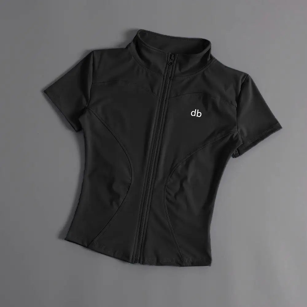 T-shirt zippé manches courtes