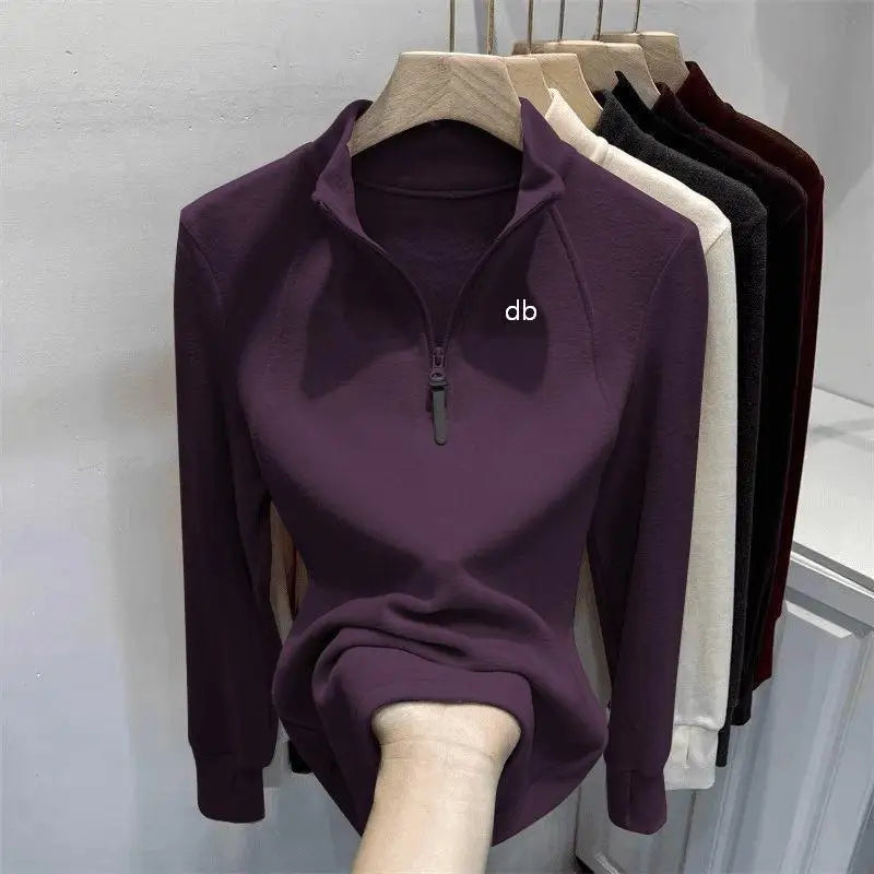 Sweat demi-zip col montant