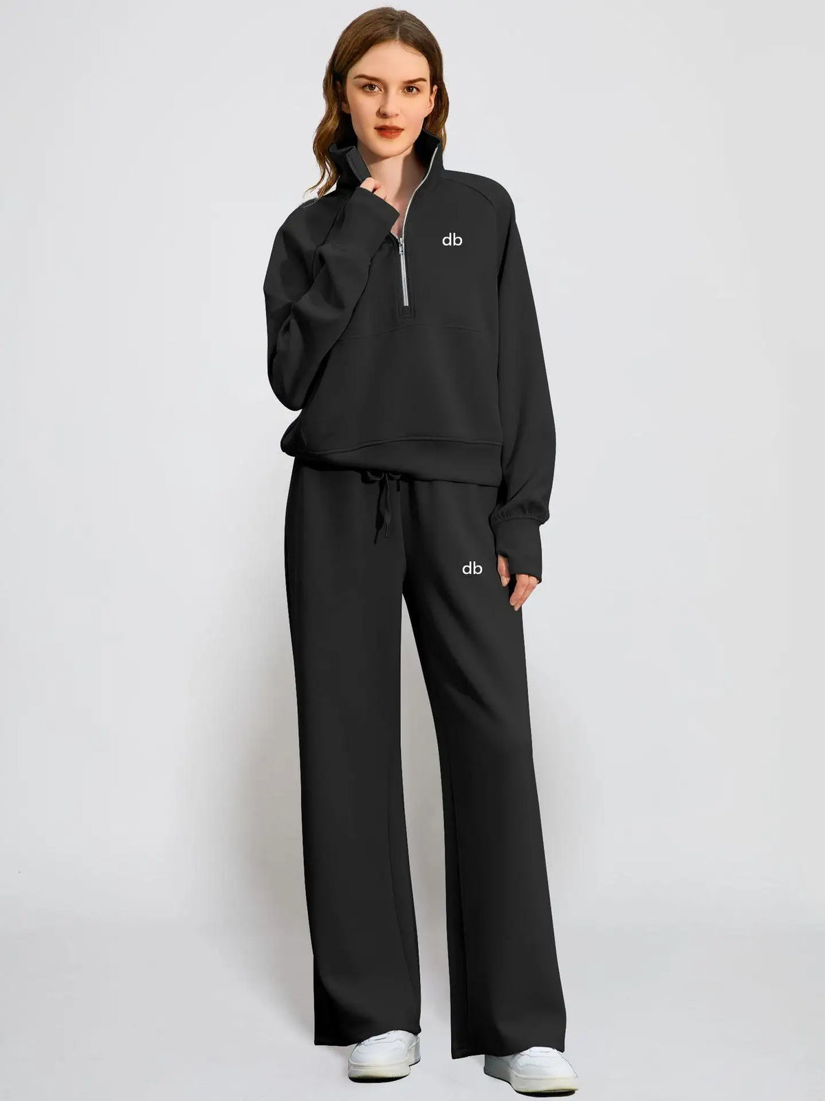Ensemble sweat zippé + pantalon large