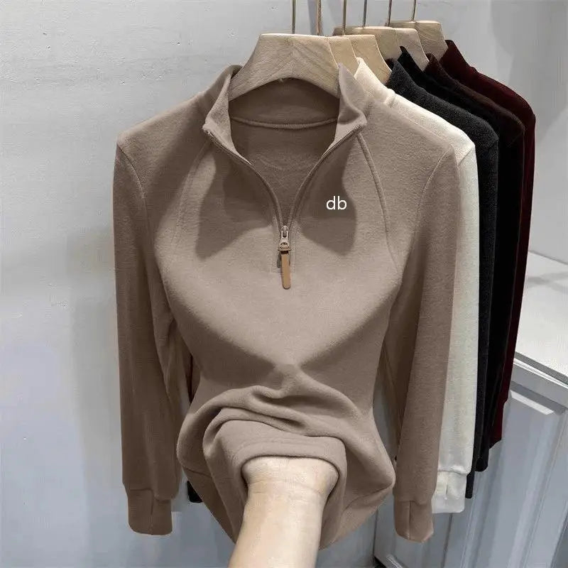 Sweat demi-zip col montant