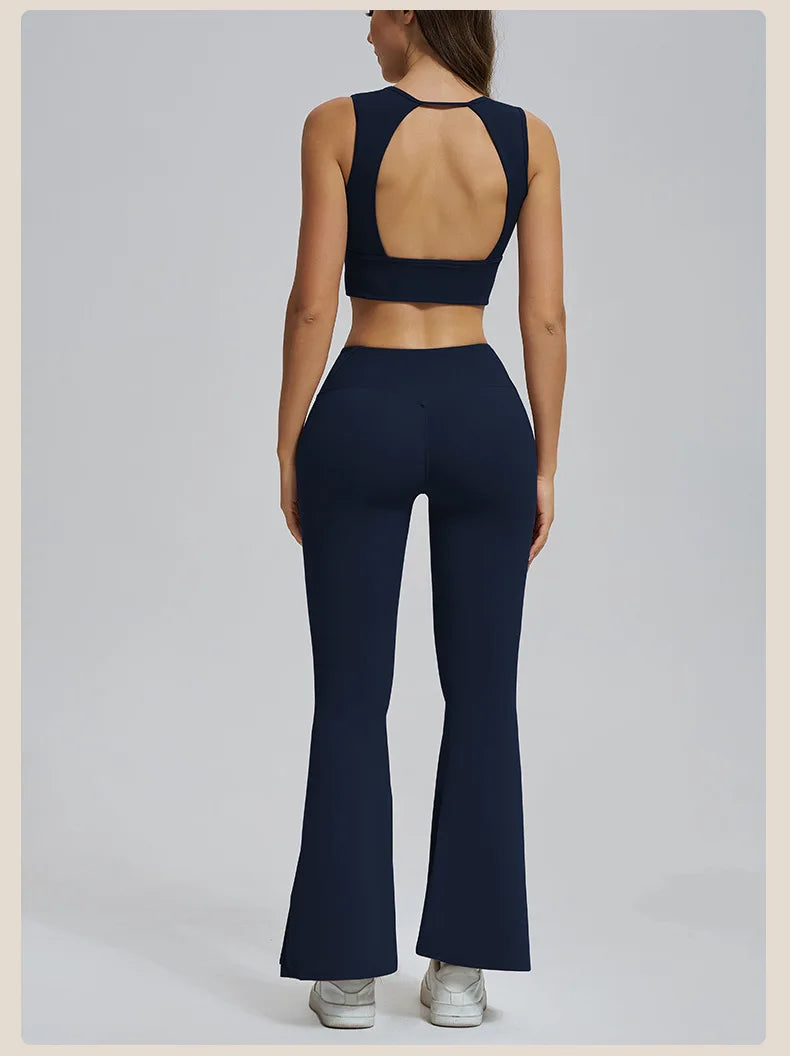 Ensemble brassière + legging + pantalon ample