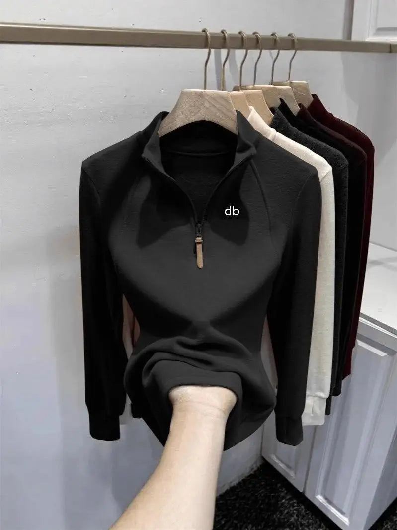 Sweat demi-zip col montant