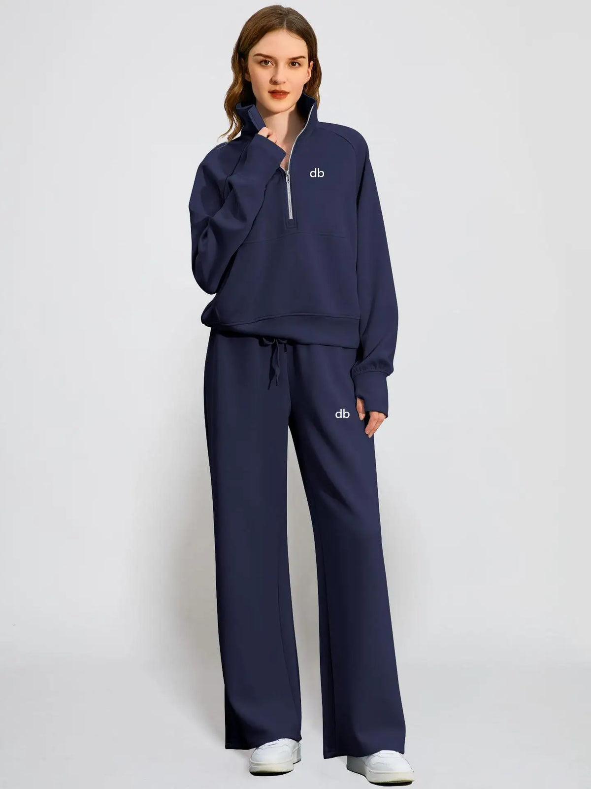 Ensemble sweat zippé + pantalon large