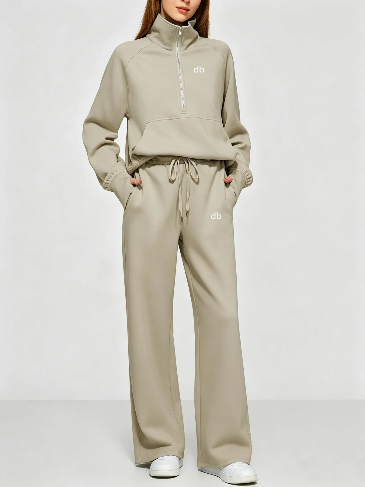 Ensemble sweat zippé + pantalon large