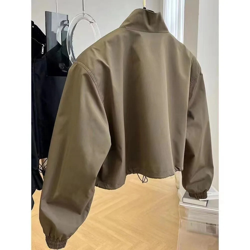 Veste col montant manches courtes