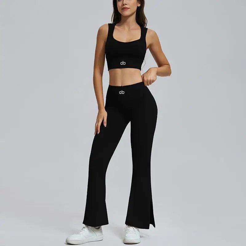 Ensemble brassière + legging + pantalon ample