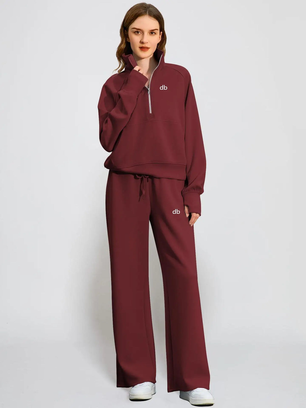 Ensemble sweat zippé + pantalon large