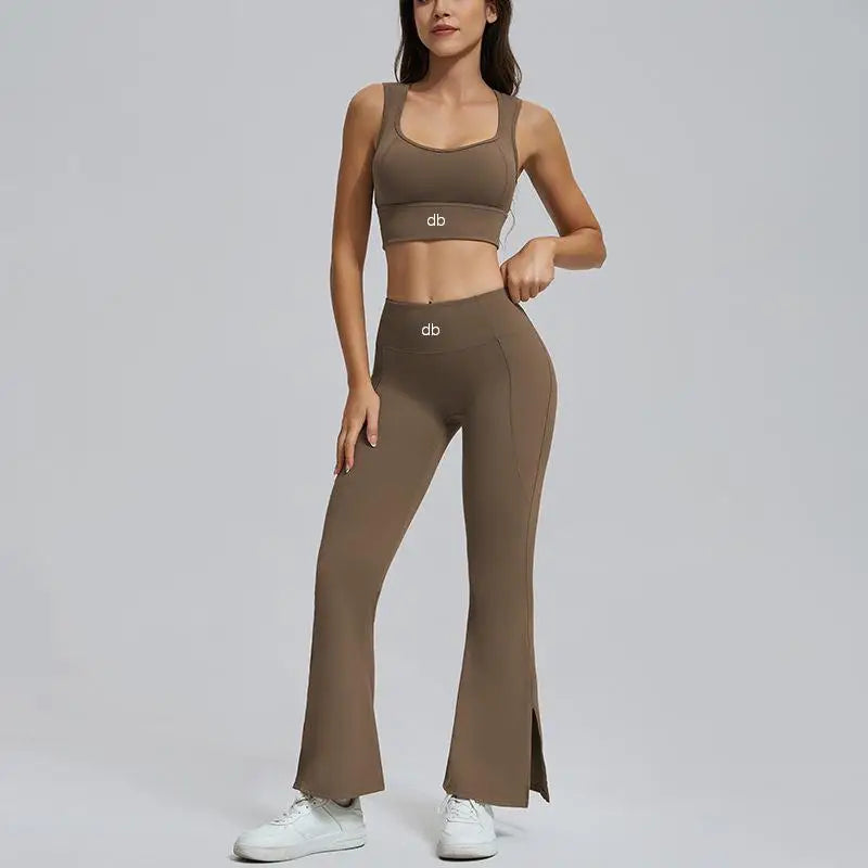 Ensemble brassière + legging + pantalon ample