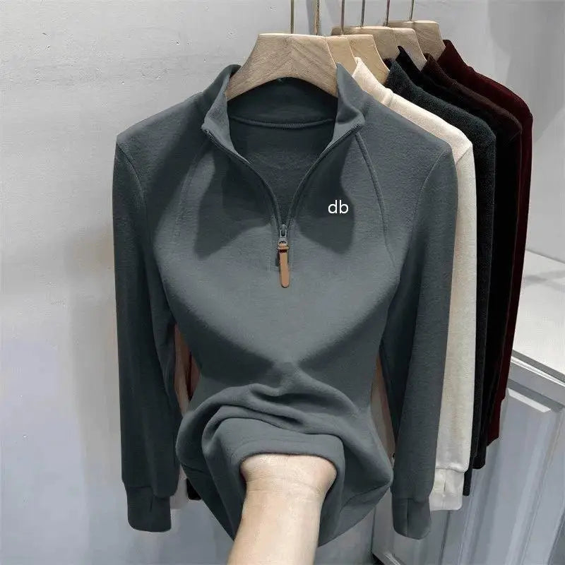 Sweat demi-zip col montant