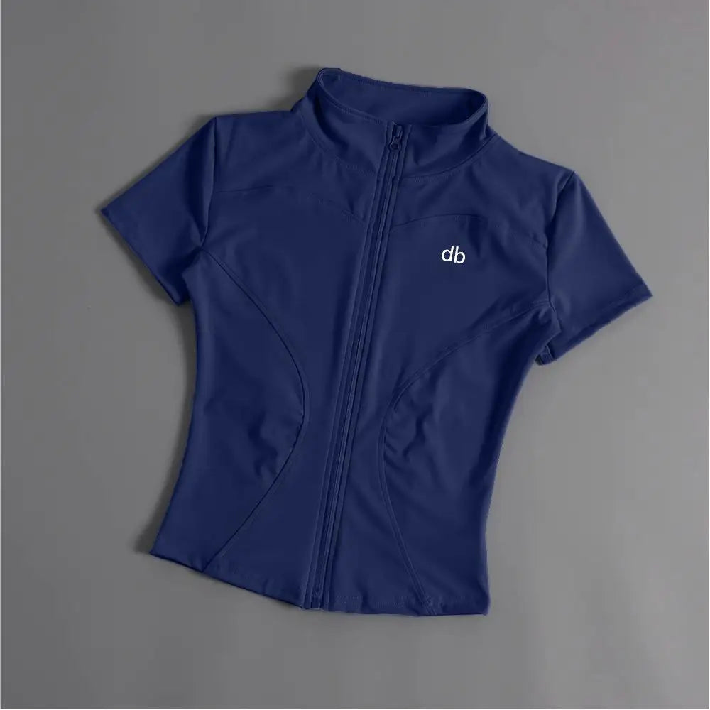 T-shirt zippé manches courtes